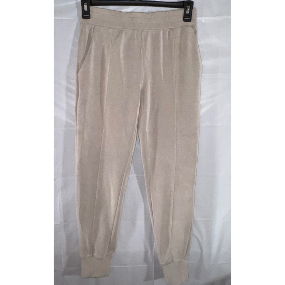 Rachel Zoe Women Taupe Modal Blend Pintuck Joggers Size Small Loungewear Pants